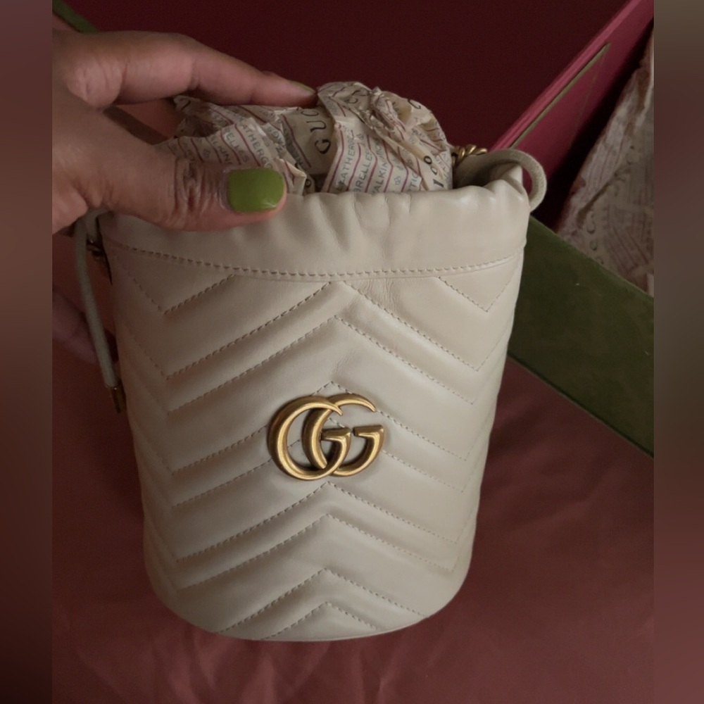 Gucci Gold Accent Cream Mini Bag